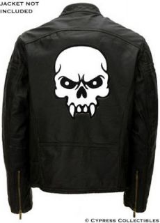 LARGE SKULL iron on embroidered MOTORCYCLE BIKER PATCH devil