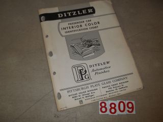    1964 PPG Ditzler Passenger Car INTERIOR color Identification Chart
