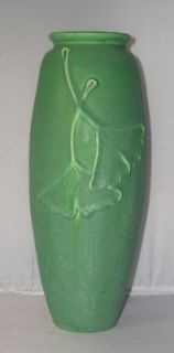 Door Pottery Limited Edition Arts & Crafts Matte Teco Green Gingko 