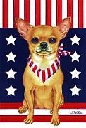 NEW Patriotic Garden Flag   fawn Chihuahua dog lover gift 12  x 18 