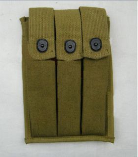 WWII US AMRY THOMPSON MAGAZINE POUCH 3 CELL 30 Rounds Flip Bag New