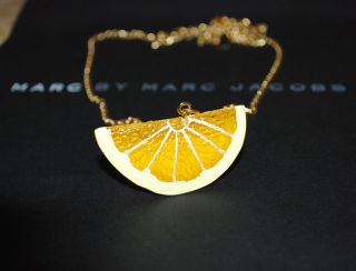 Marc Jacobs NEW Lemon Necklace Golden Sweet Citrus Charm Gold Pendant 