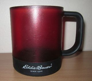   Coffee Mug Translucent Ruby Red With Rubber Handle And Bottom Cup