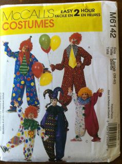 McCalls 6142 Child/Adult Clown Jester Costume 2 8/XS L *Buy 5 Get 6*