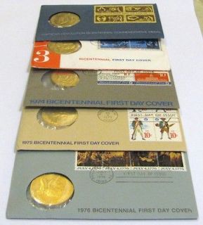BICENTENNIAL FIRST DAY COVERS FULL SET HISTORICAL MEDALS* 1972 