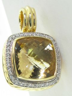 DAVID YURMAN 14MM 18K YELLOW GOLD CHAMPAGNE CITRINE DIAMOND ENHANCER