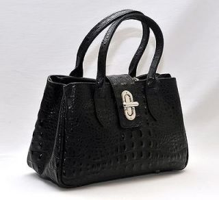 Ladies Real Leather Italian Kelly Style Handbag  Croc Print  Made 
