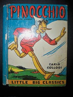 VINTAGE 1938 PINOCCHIO LITTLE BIG CLASSIC MCLOUGHLIN BROS CHILDREN 