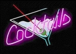 Neon Animated Flowing Cocktails Martini Open Sign P9