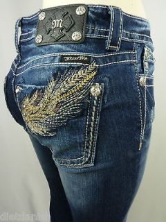 Miss Me Jeans Crystal Fallen leaf Rhinestones Style JP5474B2 Boot Cut 
