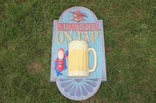   Budweiser on Tap Budman Sign Great For Bar Room/Man Cave Reduced