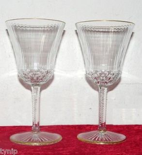   Crystal Apollo Burgundy Wine Glasses 6 3/8 Gold Rim More Available