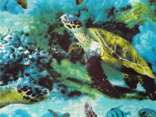 New Sea Turtles Fabric BTY Fish Coral Ocean Sea Underwater Animal 