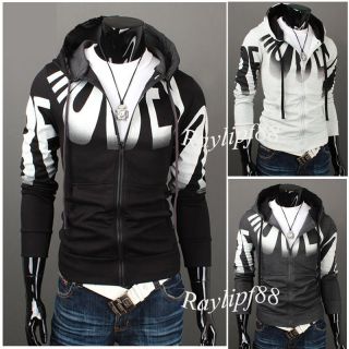  Casual Top Design Stylish Printing Hoodie Zip Up Sport Jackets Coats