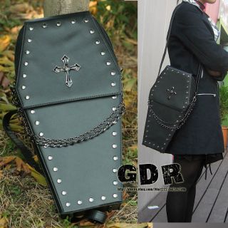 COL X gothic Punk visual Rock litte coffin shape handbag / backpack
