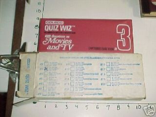 QUIZ WIZ Computer Q&A book #3 Movies & TV in original box / Coleco 
