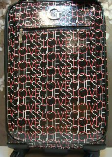 NWT ~ GUESS LOVE U ~ Elly BLACK Carry On 20 Roller Travel Suitcase 