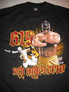 REY MYSTERIO Yellow 619 WWE Wrestling T shirt
