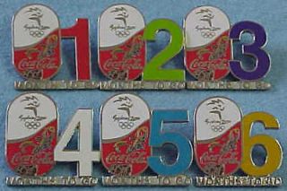 Months To Go 6 Pin Set Coca Cola Coke Sydney 2000 Olympic