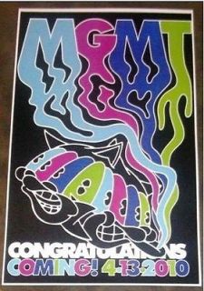 MGMT Congratulation​s Ltd Ed RARE New Poster Indie Rock Pop