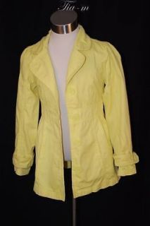 JUSTICE YELLOW COTTON SPRING/FALL DRESSY TRENCH COAT GIRLS SZ 6/7