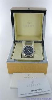 Concord Mariner Mens Black Dial Swiss Quartz Chronograph Watch 