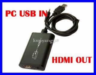 New PC USB2.0 to HDMI 1080P Extender Converter Adapter Audio Traceable 