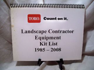 Toro Landscape Contractor Equipment Kit List 1985 2008