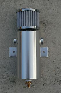 Baffled Aluminum Breather Tank / Catch Can Tube with 3/8 Ports