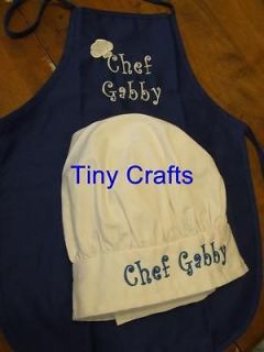 Personalized Kids White Chef Hat & 15x20 Apron 16 apron colors Chef 