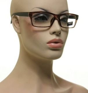 New Cool Fashion Nerd Glasses Rectangle Black Brown & Clear Frame 