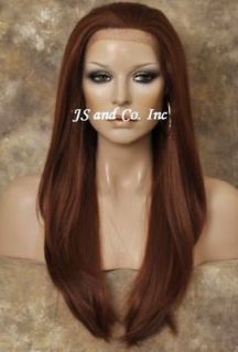 Heat Safe Long Lace Front Wig In Copper Red Silky Straight and 
