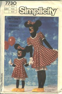 7730 sewing pattern vintage MINNIE MOUSE COSTUME genuine Disney 