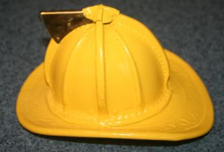Cairns Mini Leather Fire Helmet  Yellow​  Makes a GREAT GIFT