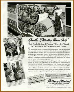 COOL 1944 AD FOR PULLMAN TRIPLE DECKER RAILROAD CARS
