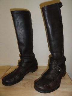 Vtg 40s Brown Leather GOKEYS BOTTE SAUVAGE Snake Proof Boots Sz 8.5 St 