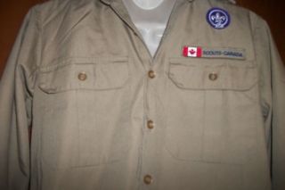 BOY SCOUTS OF CANADA UNIFORM SHIRT Adult S WITH 3 PATCHES