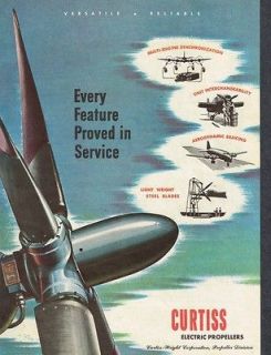 1945 Curtiss Propellers Vintage Color Print Ad
