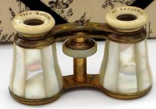 1930s Mother of Pearl French Opera Glasses NY Retailer