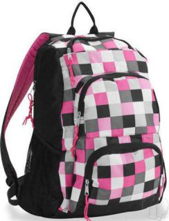 New 2012 Triple Pocket Buffalo Check School Backpack Book Bag Tote