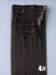 FREE 22 7/12PCS Full head Clip in Synthetic Hair Extensions Straight 