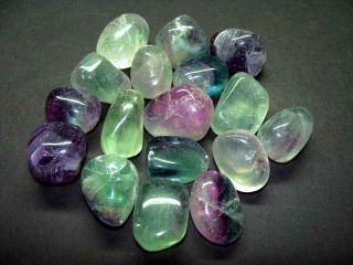 FLUORITE 1/2 Lb Lots Tumbled Gemstones Mineral Specimens Green Purple 