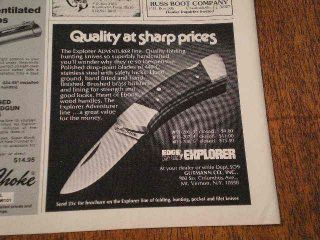 1977 Gutmann Knives SMALL Ad Edge Mark Explorer Adventurer Knife