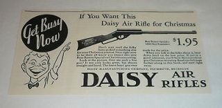 1932 Daisy bb gun ad ~ GET BUSY NOW ~ Buzz Barton Special 1000 Shot 