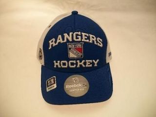 NHL HOCKEY REEBOK NEW YORK RANGERS CENTER ICE LOCKER ROOM HAT FLEX S/M