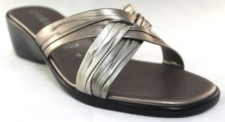DAMIANIS by Italian Shoemakers 162 PEWTER MULTI Grey Sandal Slide 