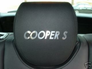4pcs) Headrest badge sticker decal Mini Cooper *COOPER S*
