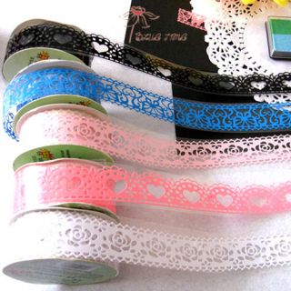 DIY Diary Hollow Decorative Stickers Lace Tape Stationery Back School 