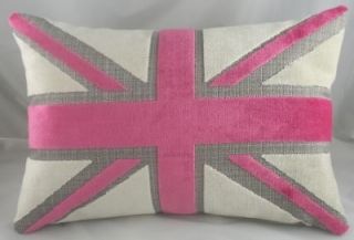 Cerise Velvet Union Jack Flag Tapestry Cushion   Evans Lichfield 18 
