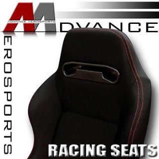   Red Stitch Sport Racing Bucket Seats+Sliders New 36 (Fits: DeLorean